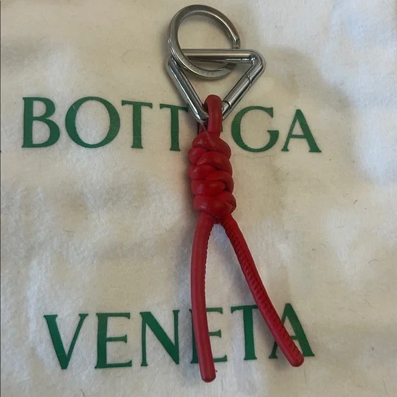 Bottega Veneta red leather and silver keychain or bag charm - Picture 10 of 11